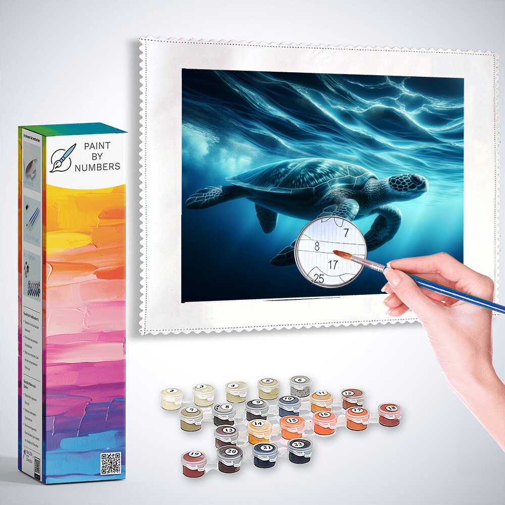Paint by Numbers - Turtles in the Ocean