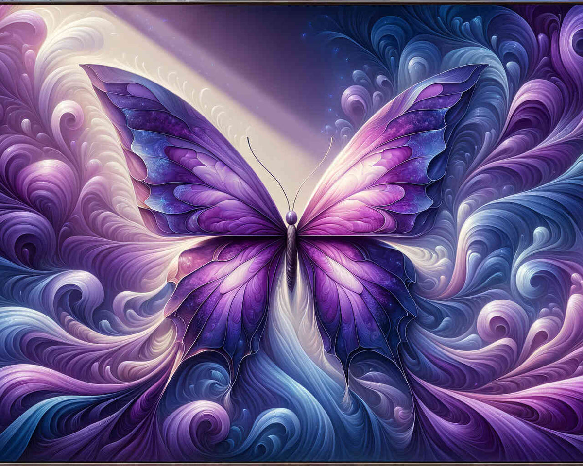 Paint by Numbers - Purple Water Butterfly