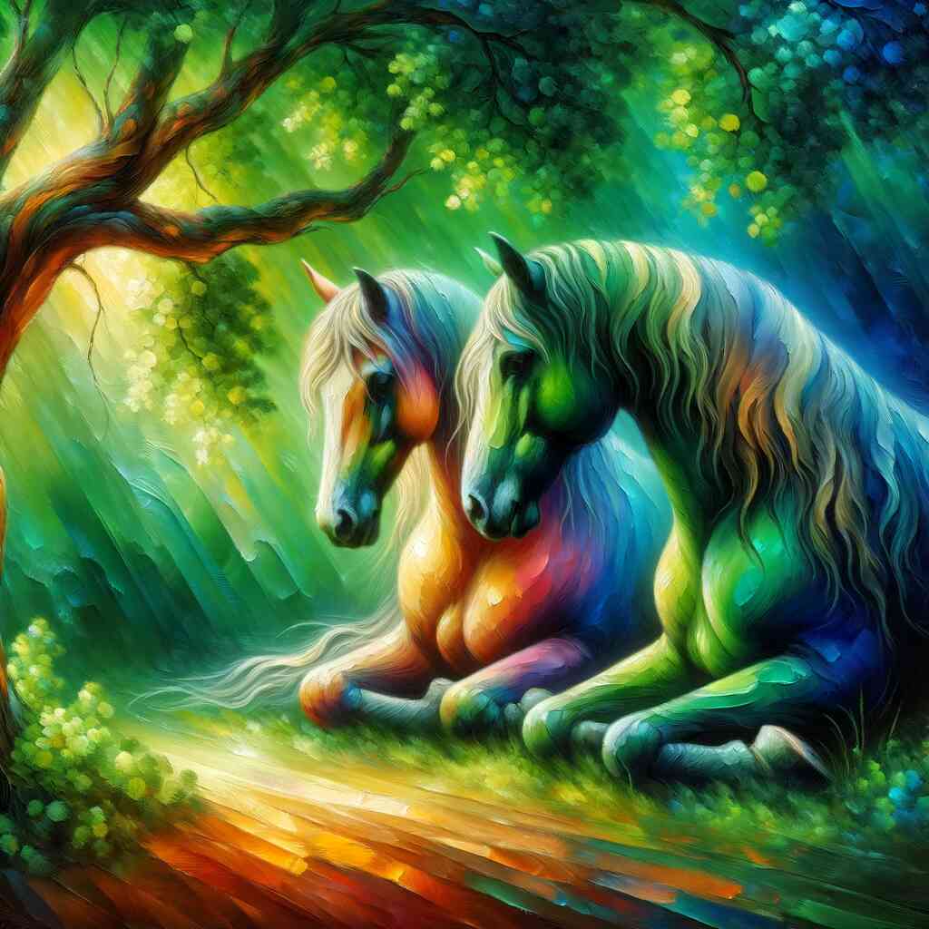 Paint by Numbers - Horses Under the Tree