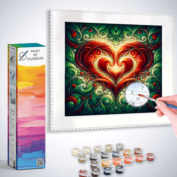 Paint by Numbers - Two Red Hearts