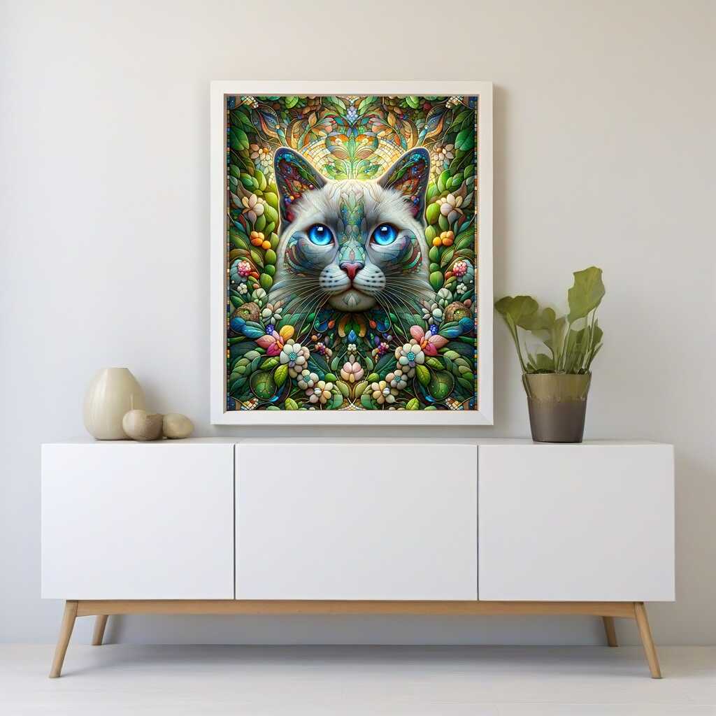 Paint by Numbers - Cat Mosaic Siamese Cat