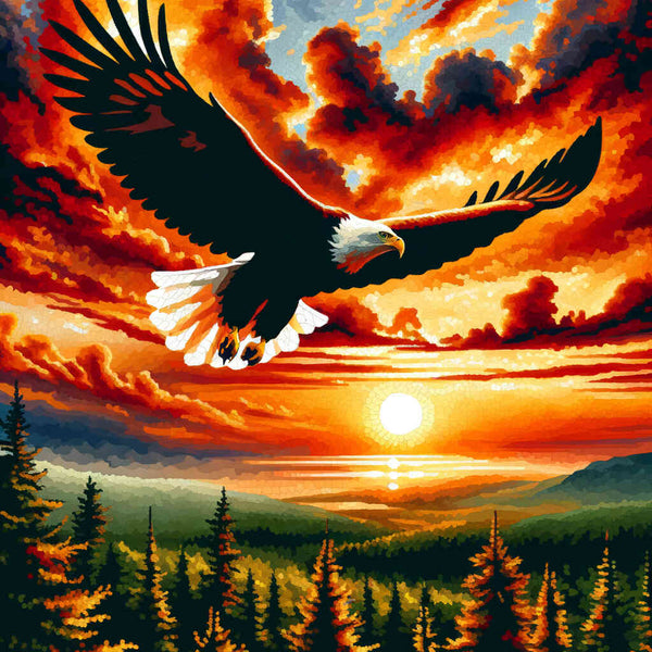 Eagle, sunset - Paint by Numbers