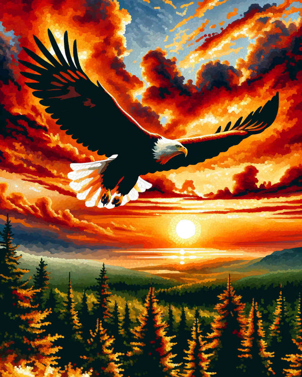 Eagle, sunset - Paint by Numbers