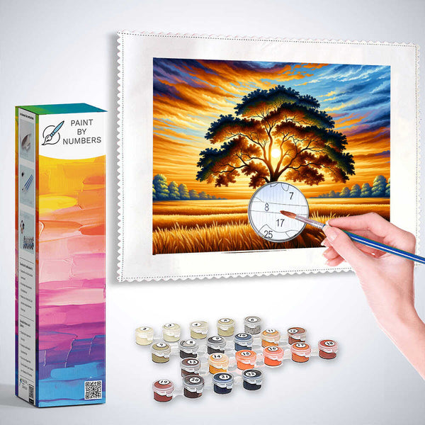 Paint by Numbers - Dream tree, sunset