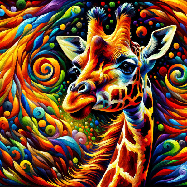 Paint by Numbers - Giraffe, colorful and abstract