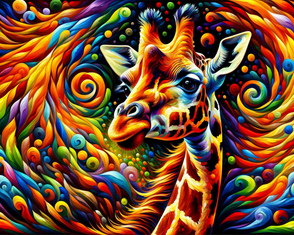 Paint by Numbers - Giraffe, colorful and abstract