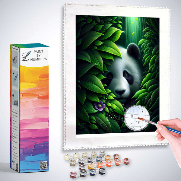 Paint by Numbers - Panda in Leaves
