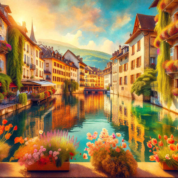 Annecy in France, sunshine - Paint by Numbers