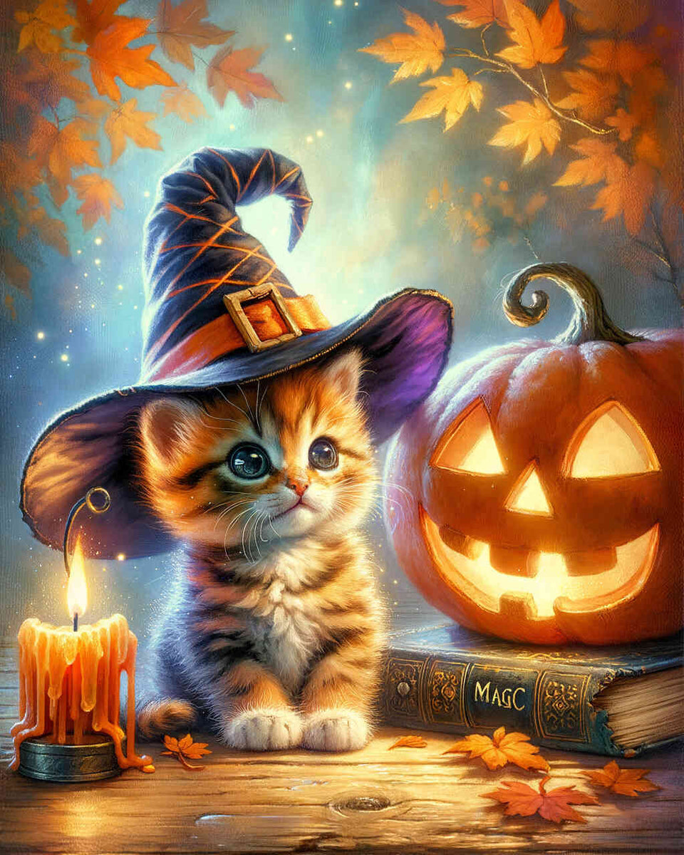 Paint by Numbers - Cat Witch with Curbis