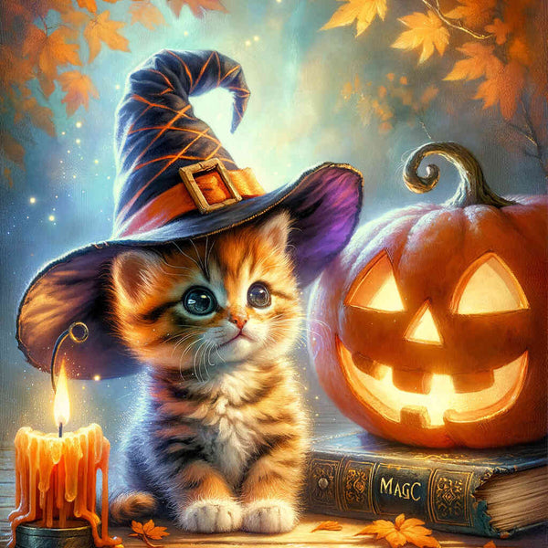 Paint by Numbers - Cat Witch with Curbis