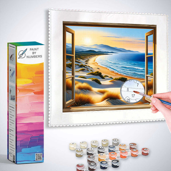 Paint by Numbers - View from window, beach