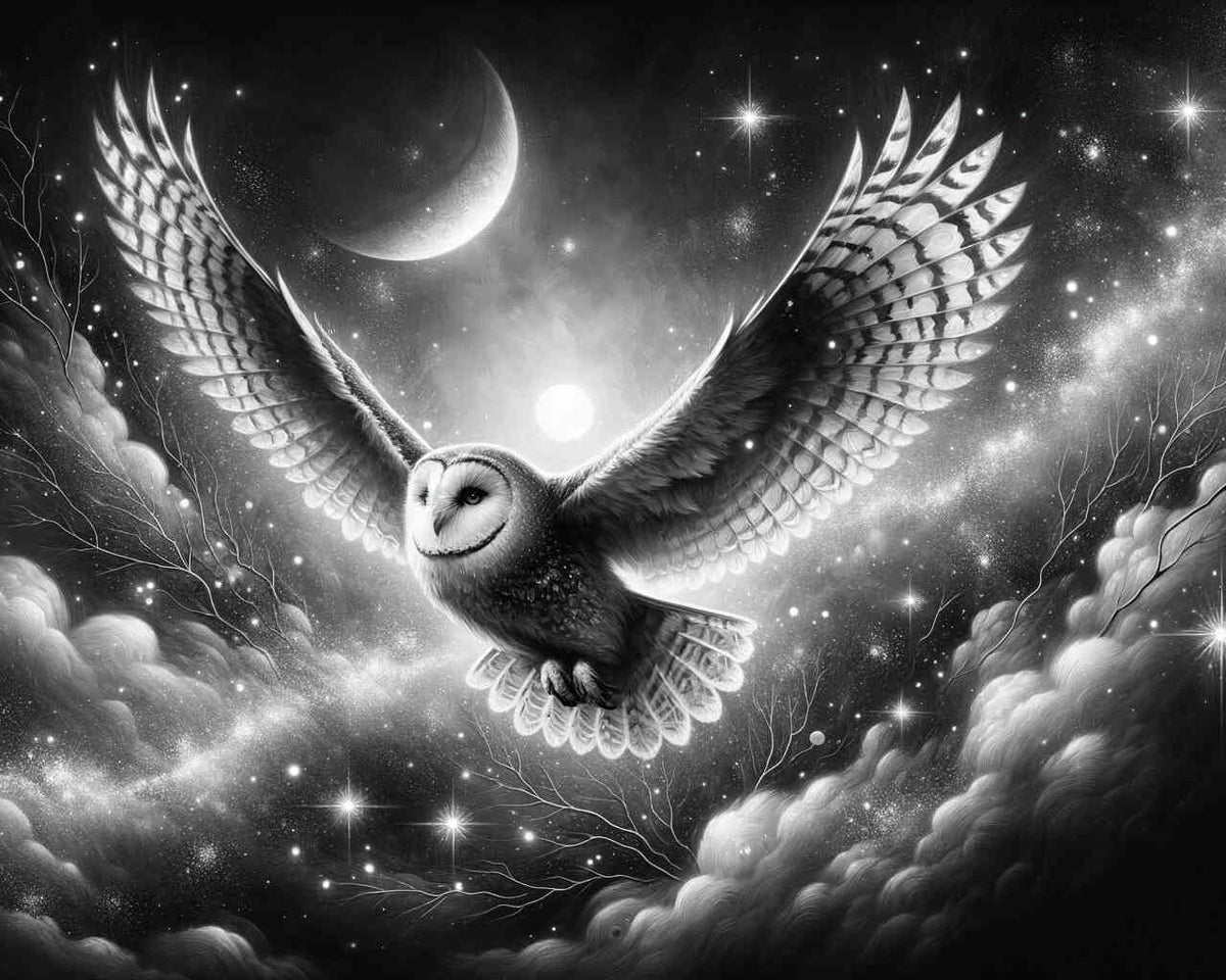Paint by Numbers - Owl flying at night