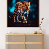 Malen nach Zahlen - Leopard Frontal laufend - hochwertige Leinwand - 170523, Leopard, Neu eingetroffen, Quadratisch, Tiere