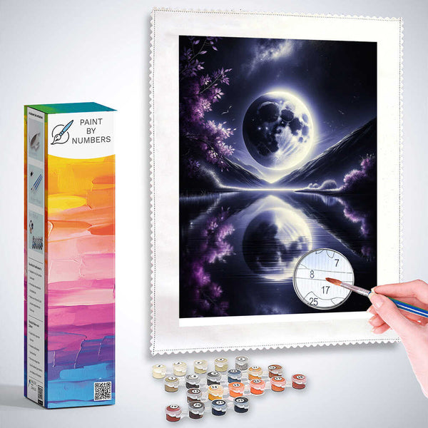 Paint by Numbers - Black and White Moon