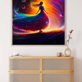 Diamond Painting - Frau mit Neon Regenbogenkleid - gedruckt in Ultra-HD - Menschen, Neu eingetroffen, Quadratisch