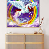 AB Diamond Painting - Fliegendes Einhorn im Regenbogen - gedruckt in Ultra-HD - AB Diamond, Einhorn, Fantasy, Kinder, Neu eingetroffen, Quadratisch