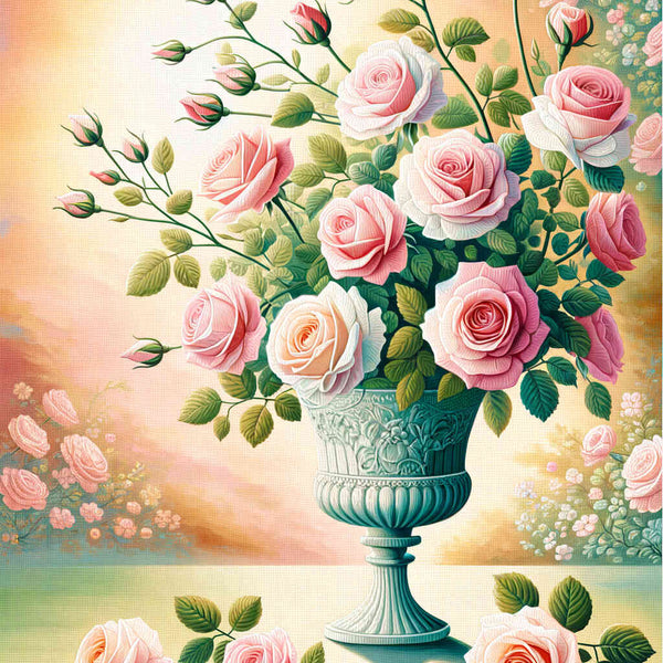 Flower vase, Pink - Paint by Numbers