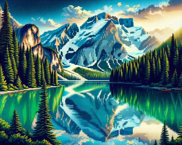 Paint by Numbers - Reflecting Mountain Lake