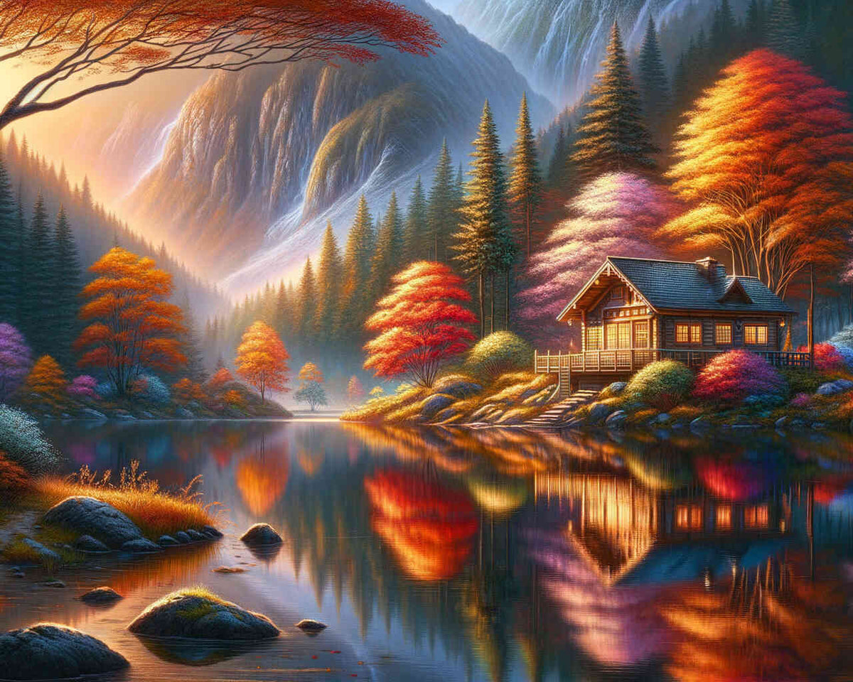 Paint by Numbers - House on the edge of the mountain