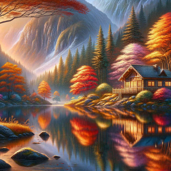 Paint by Numbers - House on the edge of the mountain