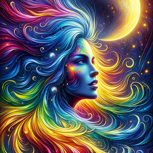 Paint by Numbers - Rainbow hair, moonlight