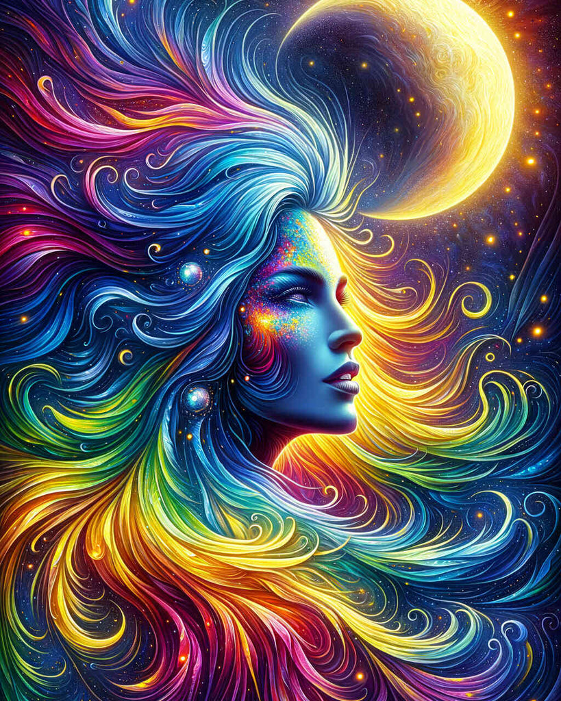 Paint by Numbers - Rainbow hair, moonlight
