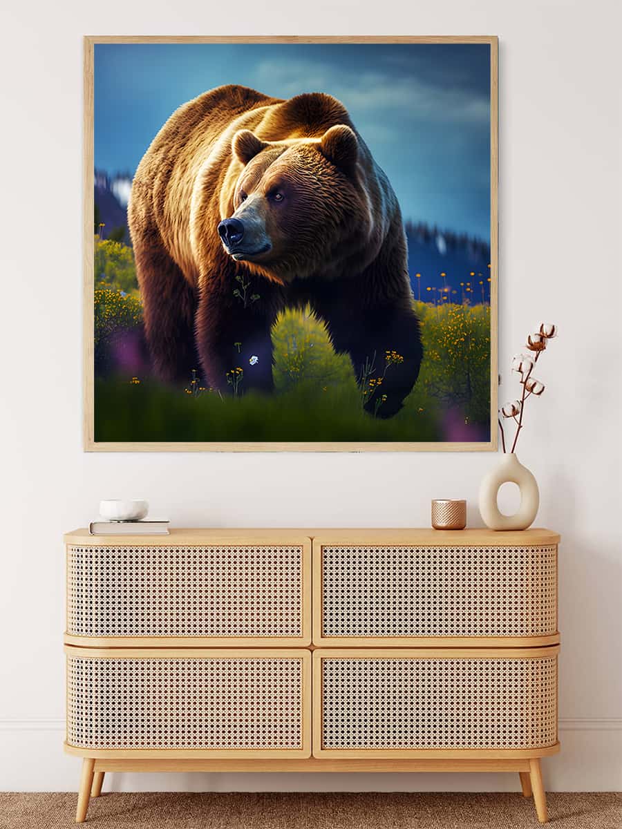 Diamond Painting - Bär laufend - gedruckt in Ultra-HD - Bär, Neu eingetroffen, Quadratisch, Tiere