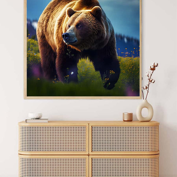 Diamond Painting - Bär laufend - gedruckt in Ultra-HD - Bär, Neu eingetroffen, Quadratisch, Tiere