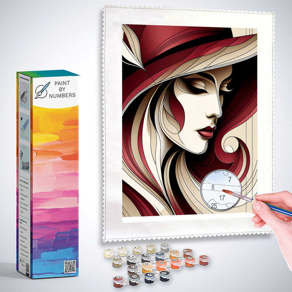 Woman with hat - Paint by Numbers
