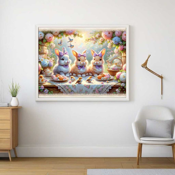 Paint by Numbers - Three bunnies, table