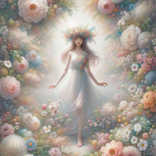 Paint by Numbers - Girl surrounded by flowers
