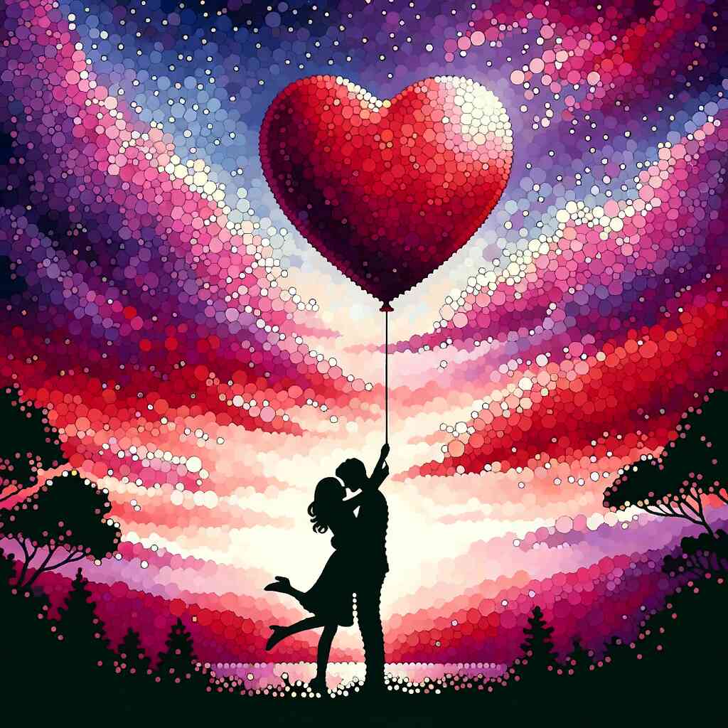 Paint by Numbers - Heart Balloon Love Couple