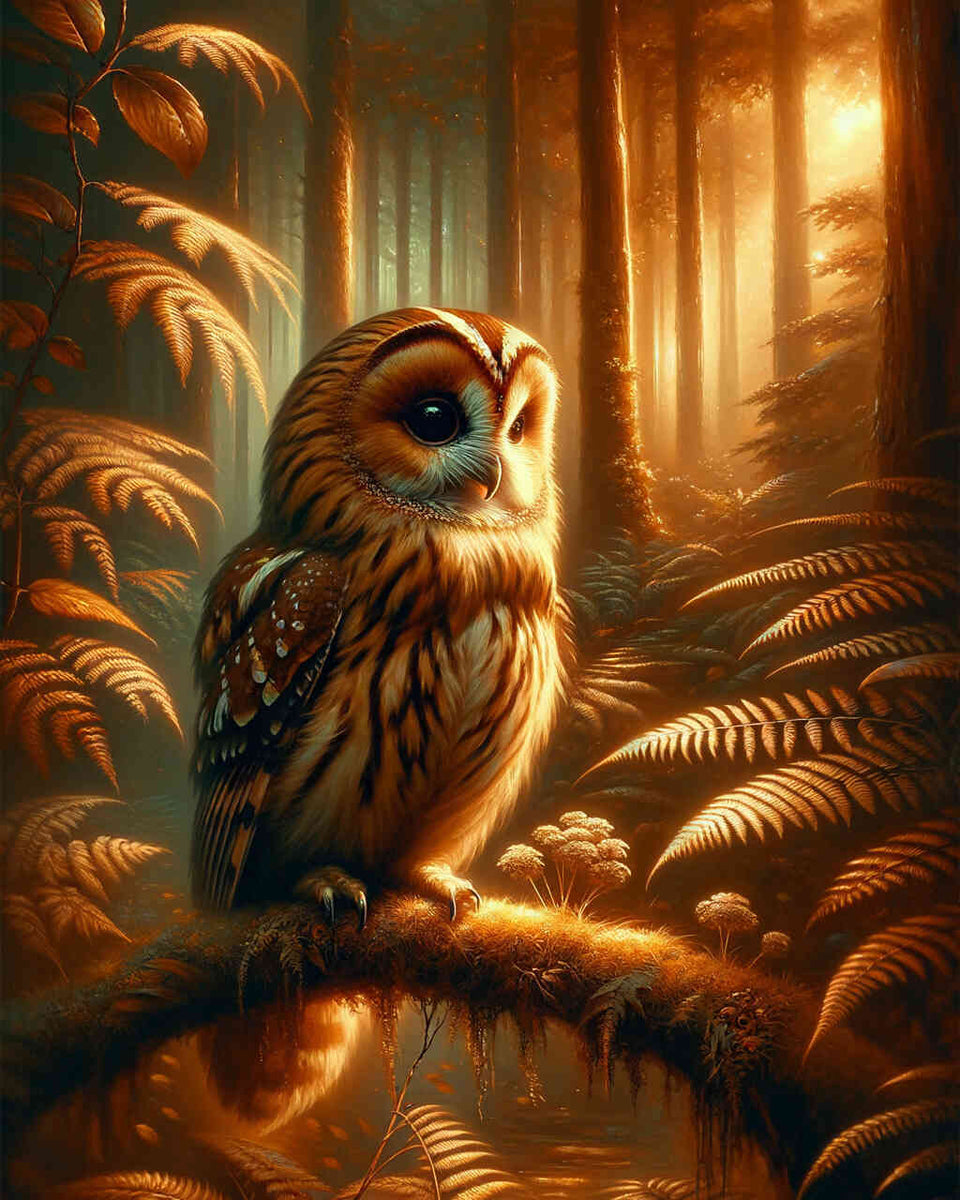 Paint by Numbers - Owl surrounded by wood