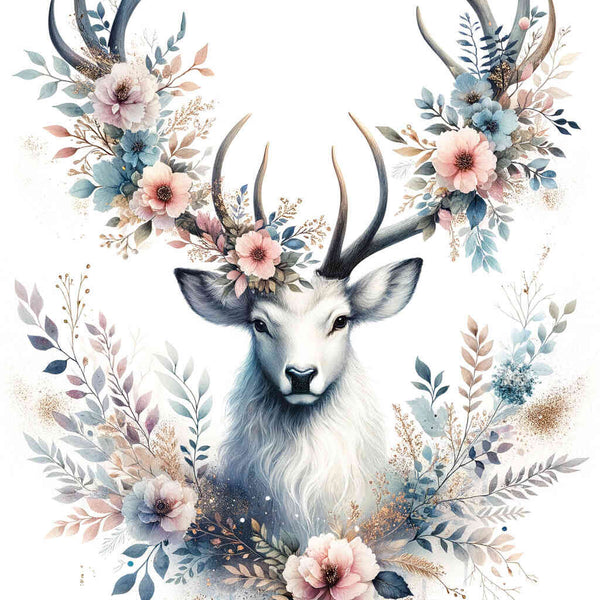 Diamond Painting - Deer on white background