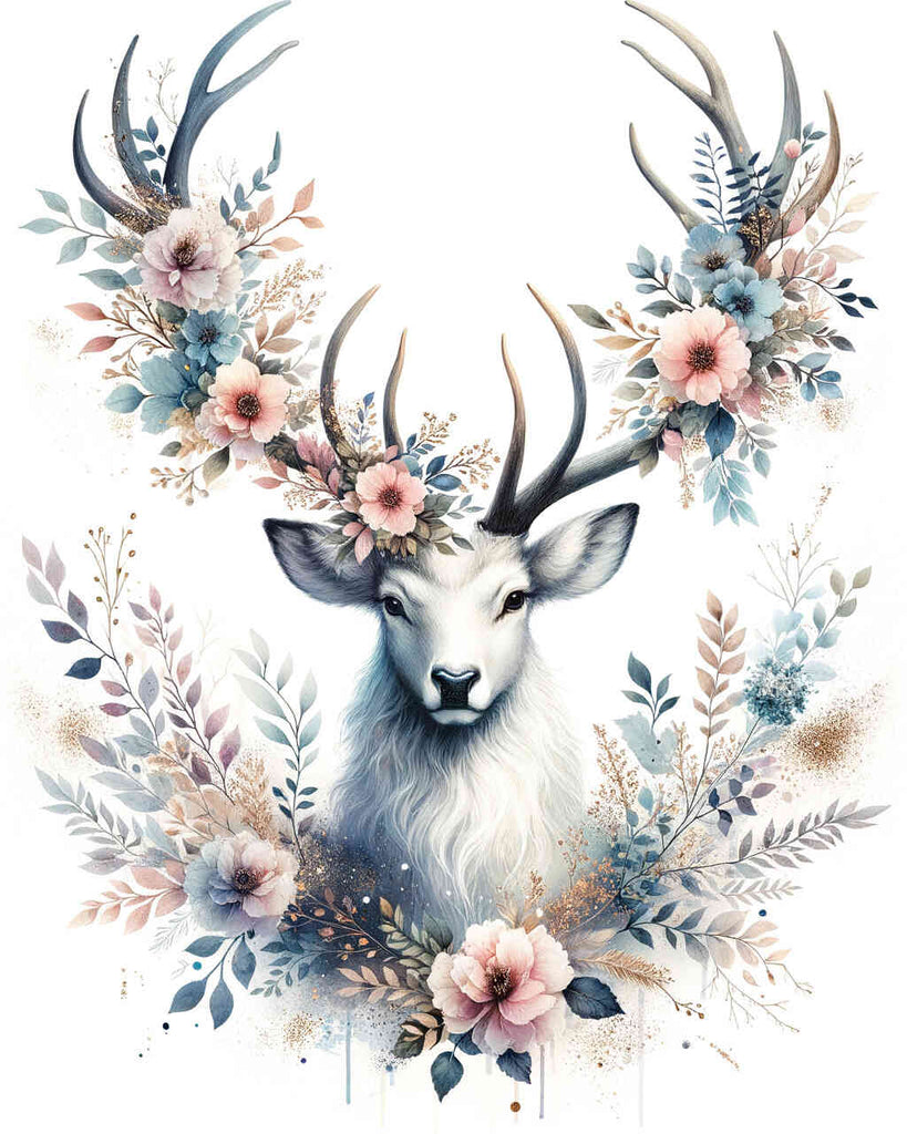Diamond Painting - Deer on white background