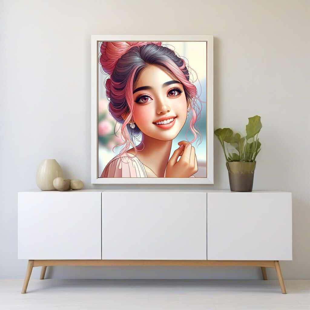 Paint by Numbers - Girl with updo hairdo