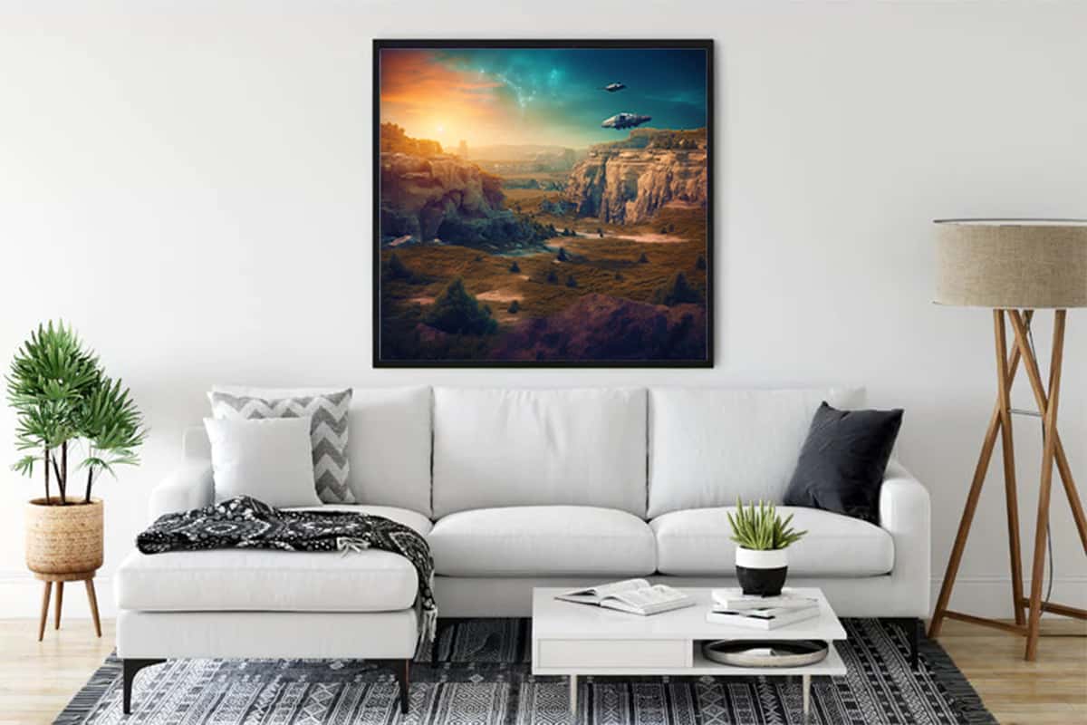 Malen nach Zahlen - Fantasylandschaft Green - hochwertige Leinwand - 170523, fantasy, landschaft, Neu eingetroffen, Quadratisch, star wars