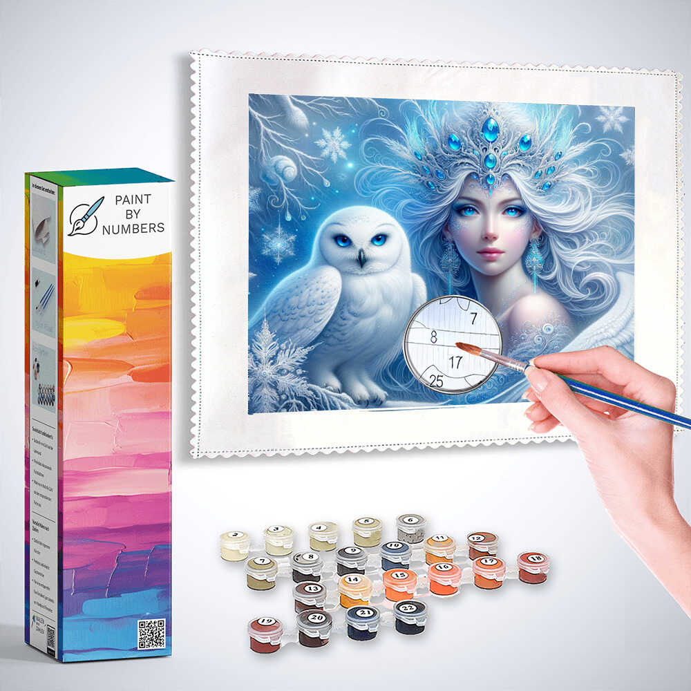 Paint by Numbers - Ice fairy with snowy owl