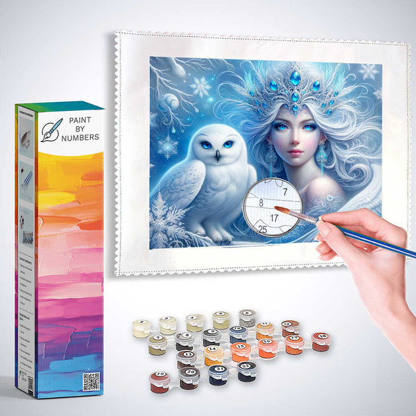 Paint by Numbers - Ice fairy with snowy owl