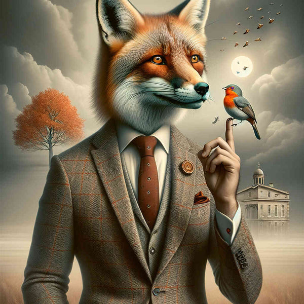 Fox with suit and bird - Paint by Numbers