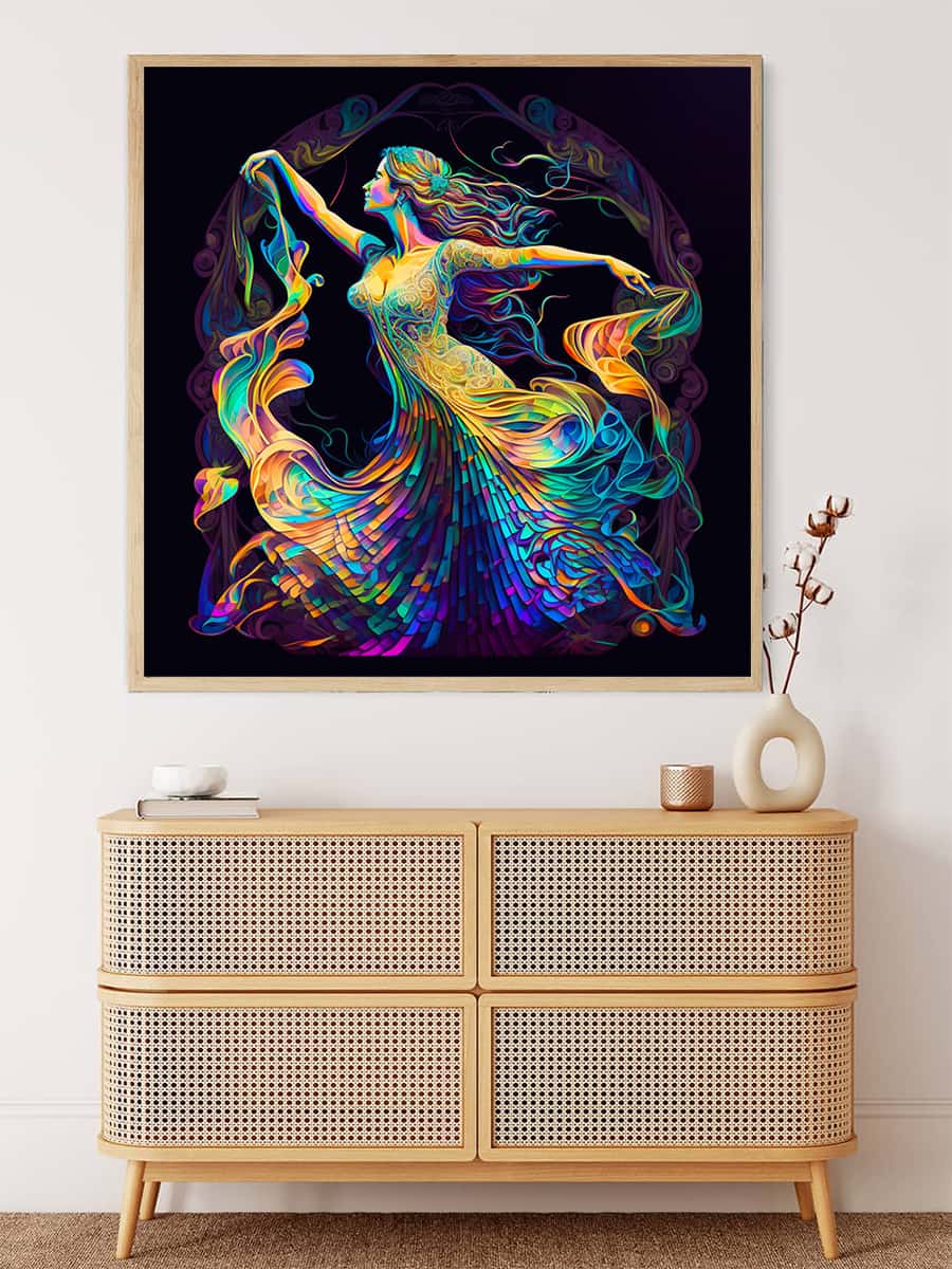 Diamond Painting - Abstrakte Frau mit schwarzem Hintergrund - gedruckt in Ultra-HD - Menschen, Neu eingetroffen, Quadratisch