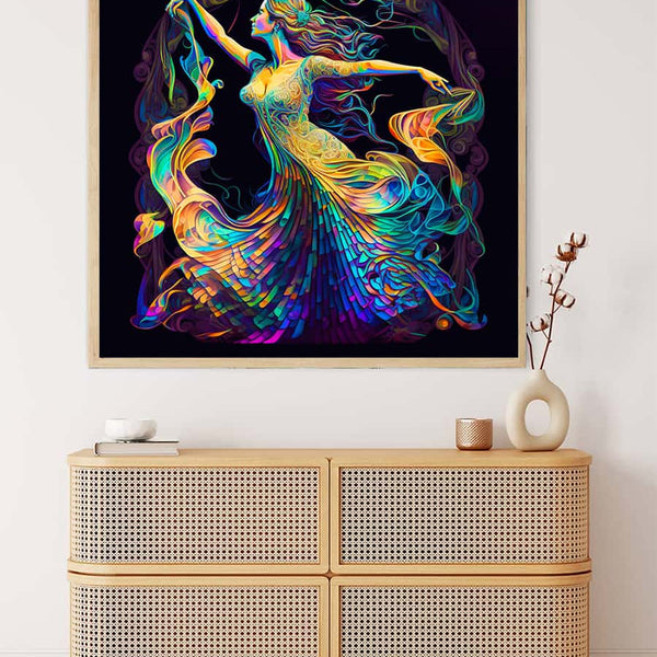 Diamond Painting - Abstrakte Frau mit schwarzem Hintergrund - gedruckt in Ultra-HD - Menschen, Neu eingetroffen, Quadratisch