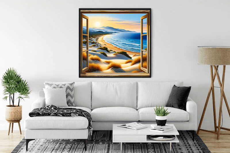 Paint by Numbers - View from window, beach