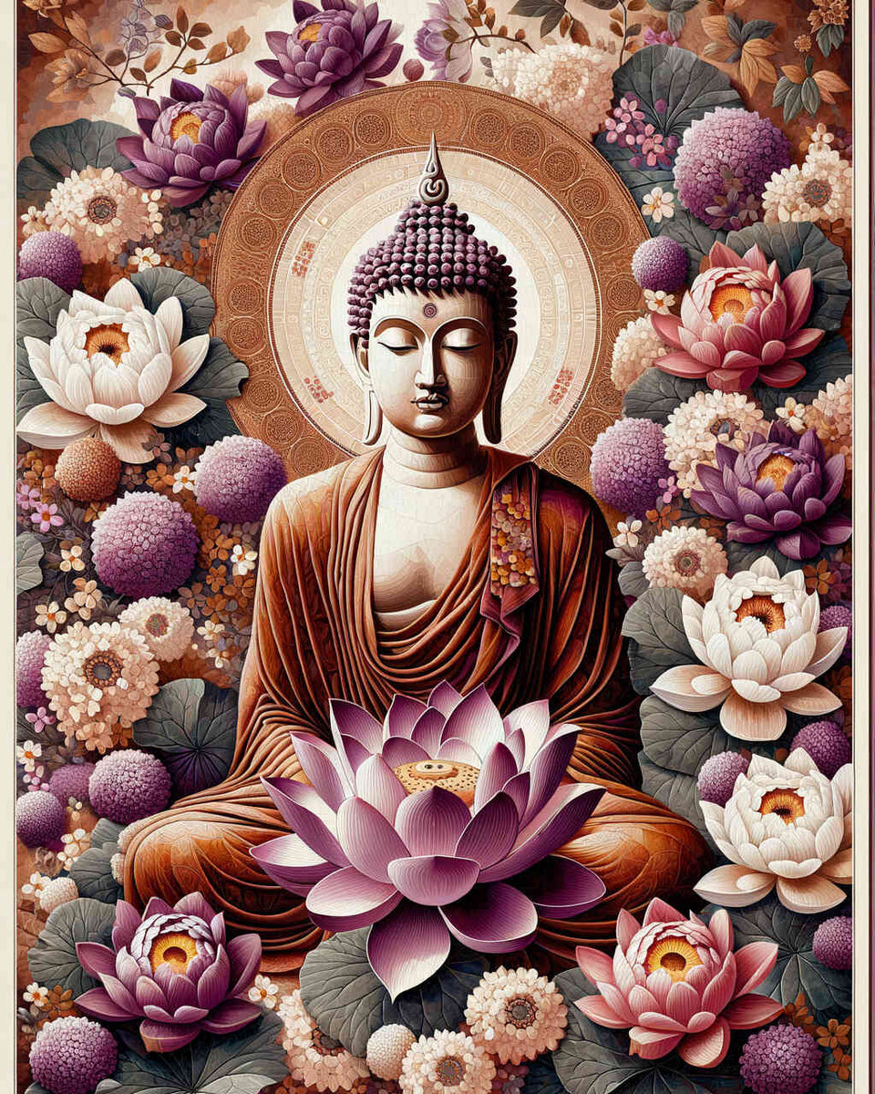 Paint by Numbers - Buddha Surrounded by Flowers
