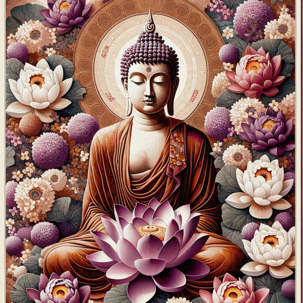Paint by Numbers - Buddha Surrounded by Flowers
