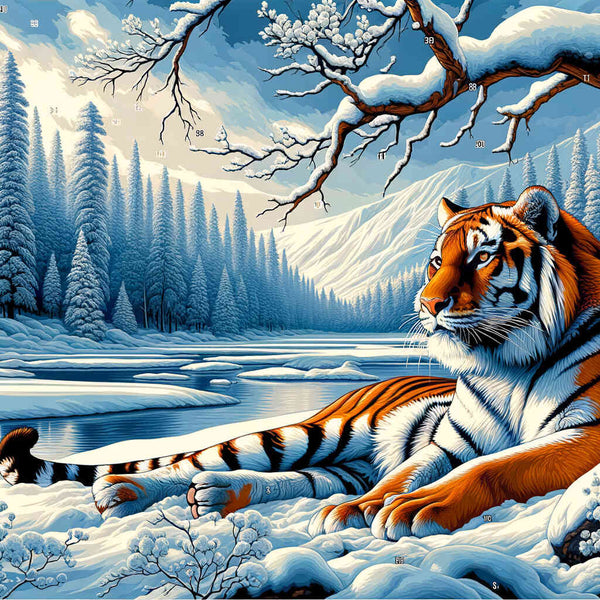 Paint by Numbers - Tiger in snowy landscape