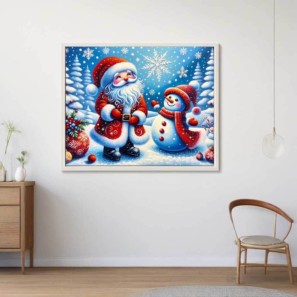 Paint by Numbers - Snowman and Santa Claus