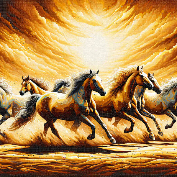 Paint by Numbers - Sand galloping horses