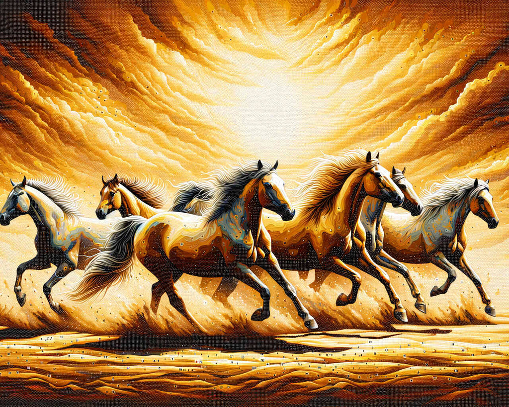 Paint by Numbers - Sand galloping horses