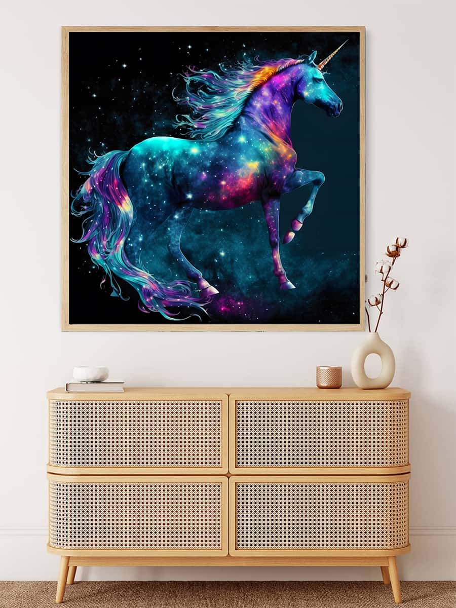 AB Diamond Painting - Stolzes buntes Einhorn - gedruckt in Ultra-HD - AB Diamond, Einhorn, Fantasy, Neu eingetroffen, Quadratisch